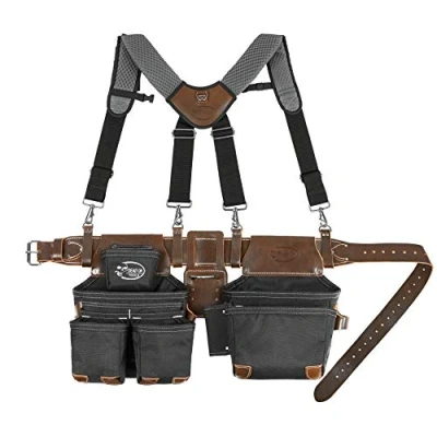 Image of Dead On Tools DO HSR Leather Hybrid Tool Belt with Suspender, Black