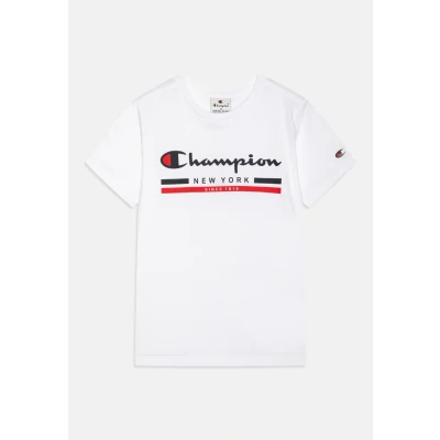 Image of Champion Graphic Crewneck Unisex Print Tshirt for kids, Size: 5 6y, White