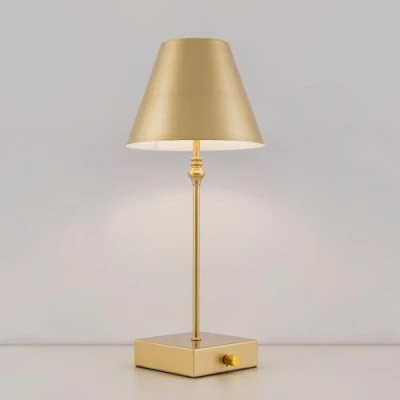 Image of HARPER LIVING Rechargeable Table Lamp, 5200mAh Battery Operated Wireless Lamp with Dimmer Switch, Modern LED Desk 3000K Warm White, Bedside Light for Study Room Bedroom Office Gold