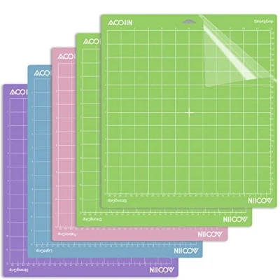 Image of AOOIIN Cutting Mat for Cricut Explore One/Air/Air 2/Maker 5 Packs Cut Mats Replacement Accessories (Variety Cricut, 12&quot;x12&quot;)