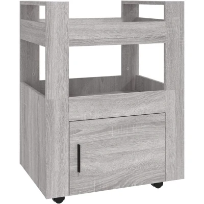 Image of vidaXL Kitchen Trolley Grey Sonoma 60x45x80 cm Engineered Wood