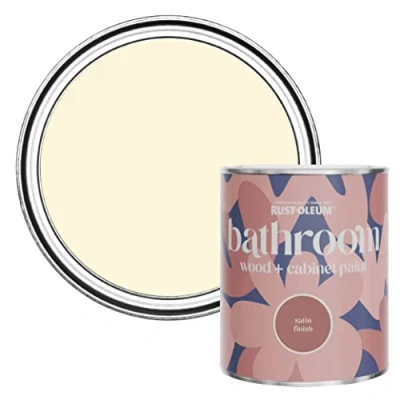 Image of Rust Oleum Cream Moisture Resistant Bathroom Wood and Cabinet Paint in Satin Finish Clotted 750ml
