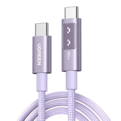 Image of UGREEN Uno 100W USB C to Charger Cable Fast Charging 5A Type Compatible with MacBook Pro/Air, iPad Pro 2024/Air 5, iPhone 16 Max, Galaxy S24 Ultra, Pixel 9 Purple (2M)