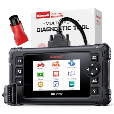 Image of iCarsoft OBD2 Scanner CR Pro+ (Enhanced Version), Car Diagnostic Tool with Full System Diagnostic, 49 Maintenance Services, Actuation/Bi directional Test/Battery Test/Auto VIN/IMMO, Lifetime Update