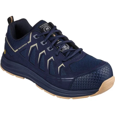 Image of Skechers Men&#039;s Malad Ii ESD Composite Safety Toe Construction Shoe, Navy, 6 UK