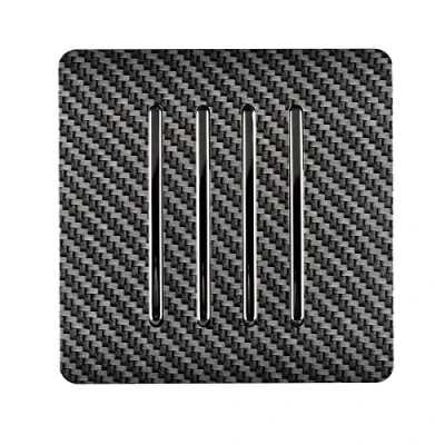 Image of Trendi Switch 4 Gang 1 or 2 Way Rocker Modern Designer Light in Carbon Fibre