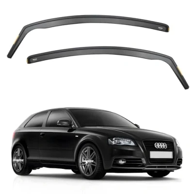 Image of iSpeed Premium Wind Deflectors for AUDI A3 / S3 8P MK2 3 doors 2004 12 2 pc Keep Your Car Ventilated In Rain Reduce Turbulence Tinted, Channel Type