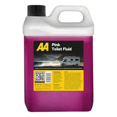 Image of AA Toilet Cleaner Pink Flush for Caravans and Motorhomes, 2.5 Litre, Formaldehyde Free, Fluid