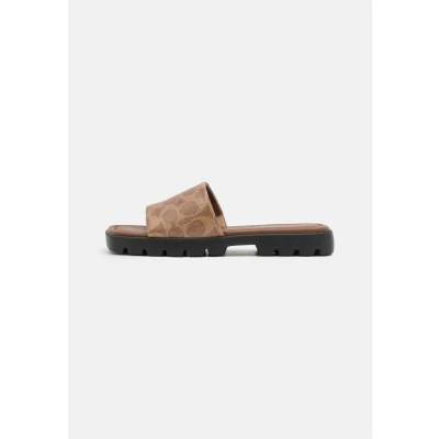 Image of Coach Florence Mules, Women&#039;s, Size: 7, Brown High quality imitation leather