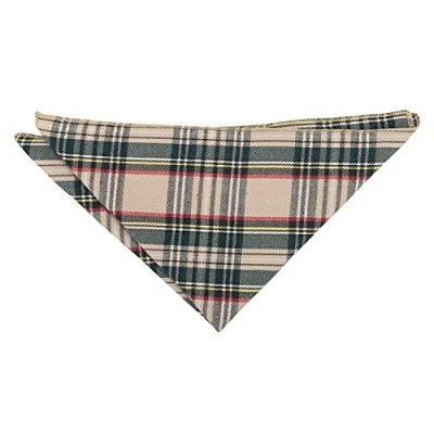 Image of DQT Mens Tartan Plaid Handkerchief Pocket Square Beige