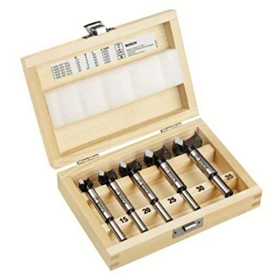 Image of Bosch Professional 5 piece tungsten carbide hinge cutting bit set (Ø 15/20/25/30/35 mm, Accessory rotary drill)