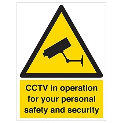 Image of V Safety Security Notice, CCTV In Operation For Your Own Personal And Sign 300mm x 400mm Self Adhesive Vinyl