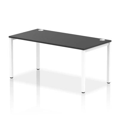 Image of Impulse Bench Single Row 1600 White Frame Office Desk Black