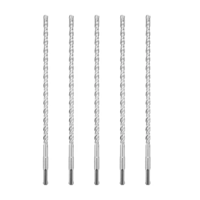 Image of hsawbit 5PCS Masonry Drill Bits Set with SDS Plus Shank, 10mm x 310mm Hammer Drills Tungsten Carbide Tip for Concrete, Brick, Cement Walls, Stone