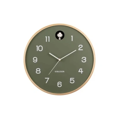 Image of Karlsson Natural Cuckoo Wall Clock JUNGLE GREEN (KA5886GR)