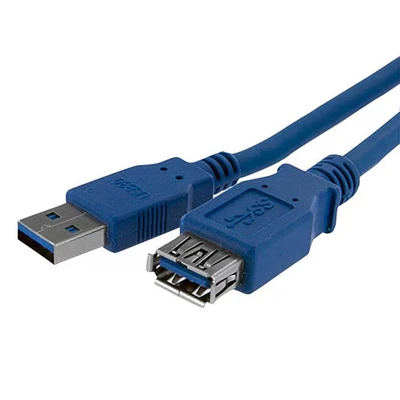 Image of StarTech.com 1m Blue SuperSpeed USB 3.0 Extension Cable A to Male Female 3 Cord 1 m (USB3SEXT1M)