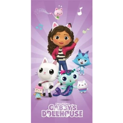 Image of Aymax Sprl Gabby&#039;s Dollhouse Ultra Soft Beach Towel Kids Large Bath 70x140 cm, 100% Cotton for Girls &amp; Boys, Swimming, Shower, Pool More