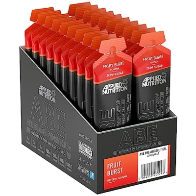 Image of Applied Nutrition ABE Pre Workout Gel All Black Everything Gel, Energy &amp; Physical Performance with Citrulline, Creatine, Beta Alanine (20 x 60ml Gels) (Fruit Burst)