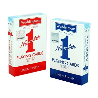 Image of Waddingtons Number 1 Playing Card Game, play with the classic Red and Blue Twin Pack, great travel companion, gift toy for Boys, Girls adults.