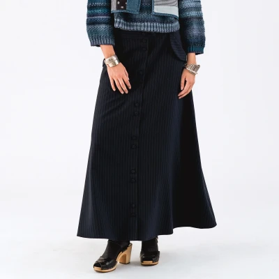 Image of Lollys Laundry Eden Pinstriped Woven Maxi Skirt M