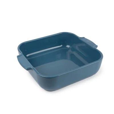 Image of PEUGEOT Square Ceramic Baking Dish 28 cm (Handles Included) x 23.7 7.2 Capacity: 2.7 L 10 Year Guarantee Made In France Light Blue Colour
