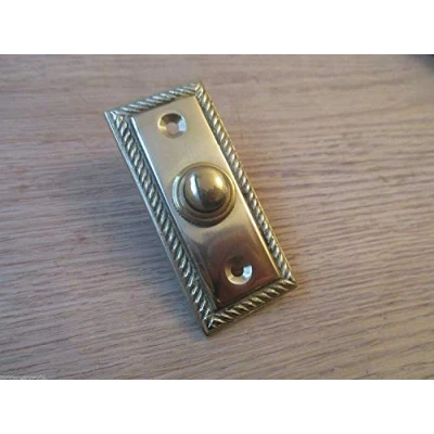 Image of IRONMONGERY WORLD® Victorian Traditional Old Style Bell Push Door Wired (Polished Brass Georgian)