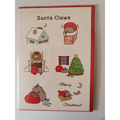 Image of Hype Cards PUSHX3 Pusheen The Cat Santa Claws Christmas Card