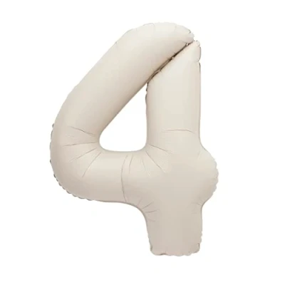 Image of Giant Foil Number 4 Balloon 86 cm Matte Nude Colour 1 Count (Pack of 1)