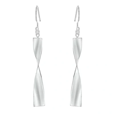 Image of Tuscany Silver Women&#039;s Sterling Twist Bar and Drop Earrings