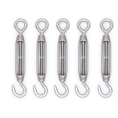 Image of Eidoct 5 Pcs Stainless Steel 304 Turnbuckle Wire Rope Cable Tension (M4 Hook &amp; Eye)