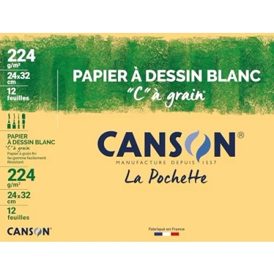 Image of Canson 200027103 Pouch 12 Sheets of Drawing Paper 224 g / 24 x 32 cm