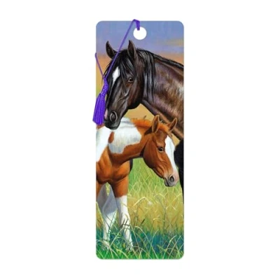 Image of 3D LiveLife Bookmark Mare &amp; Foal from Deluxebase. A Horse with lenticular Artwork Licensed Renowned Artist Cynthie Fisher