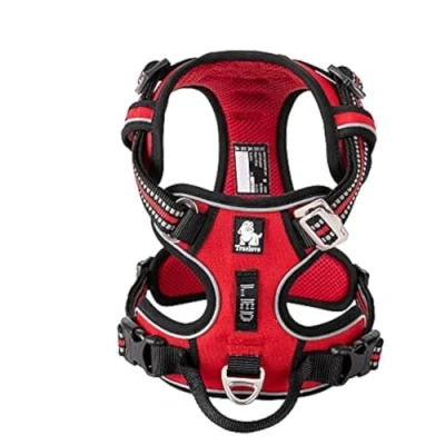 Image of WINHYEPET True Love No Pull Dog Harness Extra Reflective Pet for Small Medium Large Dogs Adjustbale Running Walking Padded Soft Mesh Vest Easy Control TLH56512(Red,M)