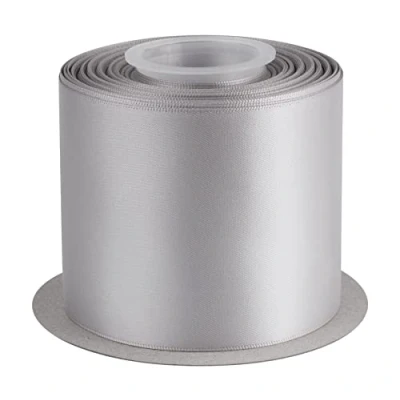 Image of AVANAVA 75mm Wide Ribbon Double Face Satin 22 Meters (012 Silver)