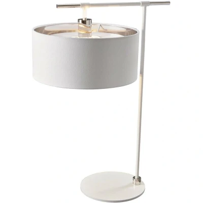 Image of Balance 1 Light Table Lamp White, Polished Nickel, E27