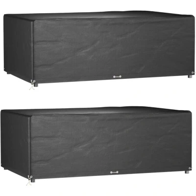 Image of vidaXL Garden Furniture Covers 2 pcs 12 Eyelets 213x132x75 cm Rectangular