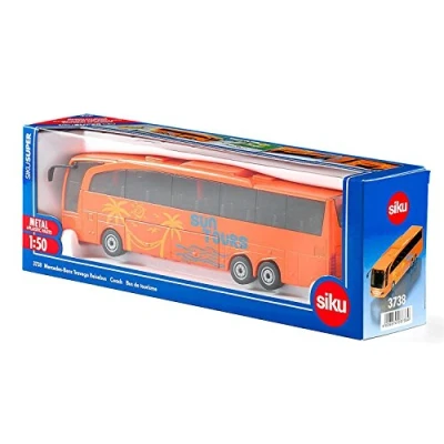 Image of siku 3738, Mercedes Benz Travego Coach, 1:50, Metal/Plastic, Orange, Functional doors and luggage compartment
