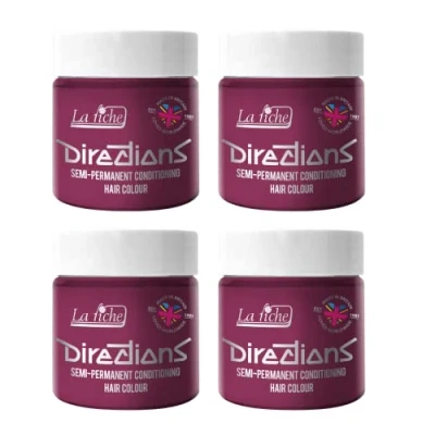 Image of 4x La Riche Directions Semi Permanent Hair Color 100ml Tub Cerise