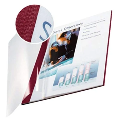 Image of Leitz impressBIND Soft Covers, 14.0 mm Spine, Bordeaux, Pack of 10