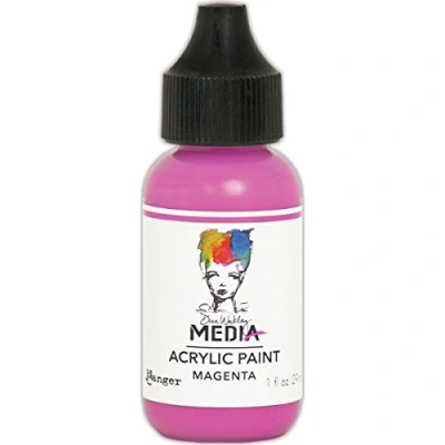Image of Ranger Dina Wakley Media Acrylic Paint Magenta, Synthetic Material, Pink, 3.1 x 8.5 cm