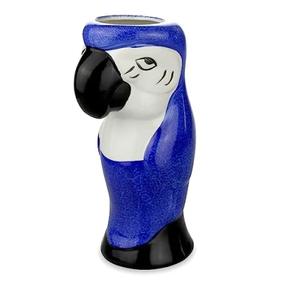 Image of bar@drinkstuff Ceramic Parrot Mug Blue 19.4oz / 550ml Hawaiian Cocktail
