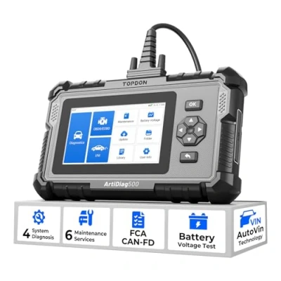 Image of TOPDON ArtiDiag500 OBD2 Scanner, 4 Systems Car Diagnostic Tool, Oil/Throttle/SAS/TPMS/BMS/EPB Reset, Free Updates for Life, AutoVin