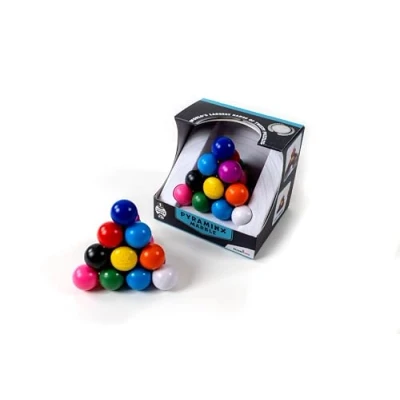 Image of Meffert&#039;s Pyraminx Marble Brain Teaser Puzzle, Colourful and Educational 3D Triangle Puzzle for Adults Kids Boys Girls Fidget Toy Stress Relief Cube