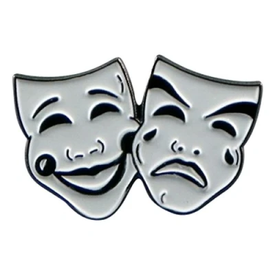 Image of Drama Arts Masks Comeddy Tragedy Metal Enamelled Pin Badge Lapel XJKB4 26