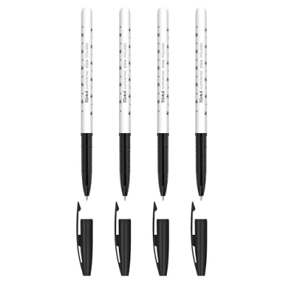 Image of Ballpoint Pens, Smudge Free Extra Fine Point 0.5 mm, Ideal for School, Office, Everyday Use (Black, 4 Pens)