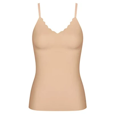 Image of Sloggi Women&#039;s Zero Feel Wavy Bra Shirt, PEANUT BUTTER, XS
