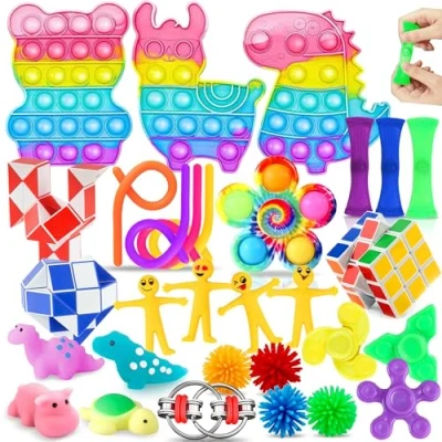 Image of Edmirfun Fidget Toys Pack, 30 PCS Stress Relief and Anti Anxiety for Kids, Sensory Set, Party Bag Fillers, Class Rewards Game Prizes, Pinata Stuffers, Kids 4 5 6 7