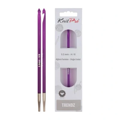 Image of Knit Pro KP51351 Trendz: Crochet Hook: Afghan/Tunisian: Single Ended: 5.00mm, 5mm, Purple