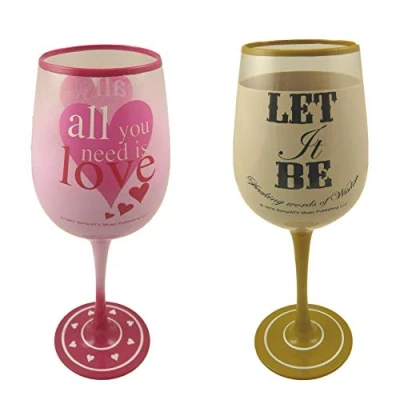 Image of Pack of 2 Lennon &amp; McCartney Wine Glasses (All You Need Let It Be)
