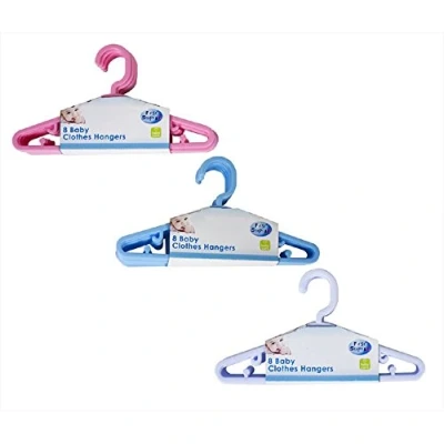 Image of First Steps Pack of 8 Baby Clothes Hangers (PINK)